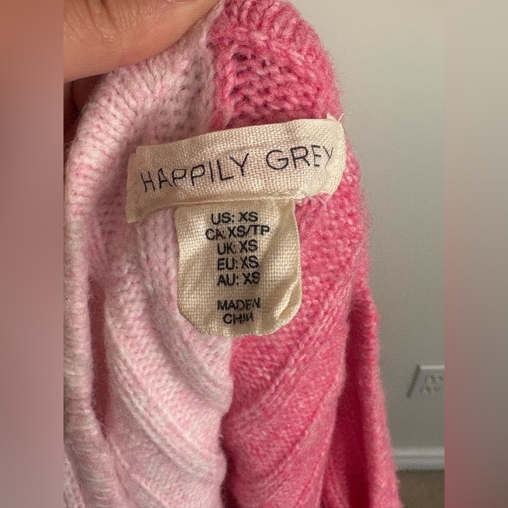 Happily Grey Colorblock Ribbed Cardigan XS - Picture 5 of 6